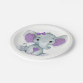 Paarse Blauwgroen Olifant Bord Baby shower, Verjaa (Gekanteld)