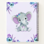 Paarse Blauwgroen Olifant Hues Boek Baby shower Ru (Achterkant)