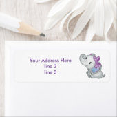 Paarse Blauwgroen olifant, pinda Adresetiketten Etiket (Insitu)