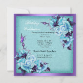 Paarse Blauwgroen Rozen Vlindervaar Kaart (Achterkant)