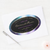 Paarse Blauwgroen Sparkle Glitter Lijst Productlab Ovale Sticker (Envelop)
