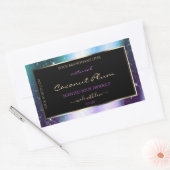 Paarse Blauwgroen Sparkle Glitter Lijst Productlab Rechthoekige Sticker (Envelop)