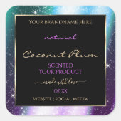 Paarse Blauwgroen Sparkle Glitter Lijst Productlab Vierkante Sticker (Voorkant)