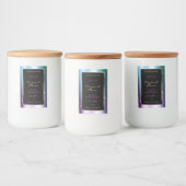 Paarse Blauwgroen Sparkle Glitter Lijst Productlab Voedselcontainer Etiket (Flessen)