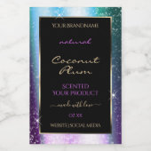 Paarse Blauwgroen Sparkle Glitter Lijst Productlab Voedselcontainer Etiket (Enkel label)