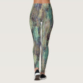 Paarse Blauwgroen Stripes Kunst Leggings (Achterkant)