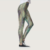 Paarse Blauwgroen Stripes Kunst Leggings (Rechts)