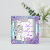 Paarse Blauwgroen Sweet Sixteen 16 Masquerade Part Kaart (Staand voorkant)