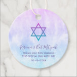 Paarse Blauwgroen Tie Dye Bat Mitzvah Bedankjes Labels<br><div class="desc">Deze moderne paarse en blauwgroen blauwe dye Bat Mitzvah-welkomstlabels zijn een geweldige manier om je gasten te bedanken.</div>