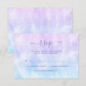 Paarse Blauwgroen Tie Dye Bat Mitzvah RSVP Kaartje (Voorkant / Achterkant)