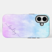 Paarse Blauwgroen Tie Dye Calligrafie Persoonlijke Case-Mate iPhone Case (Achterkant (horizontaal))