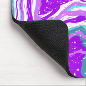 Paarse, Blauwgroen, Turquoise Marble Fluid Art Muismat (Hoek)