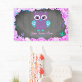 Paarse Blauwgroen Uil Meisje Achtergrond Desert Ta Spandoek (Insitu)