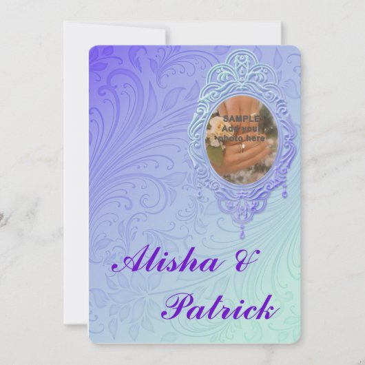 Paarse Blauwgroen uitnodiging tot het indienen van (Voorkant)