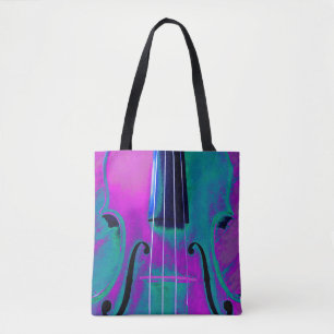 Paarse Blauwgroen Violin Canvas tas