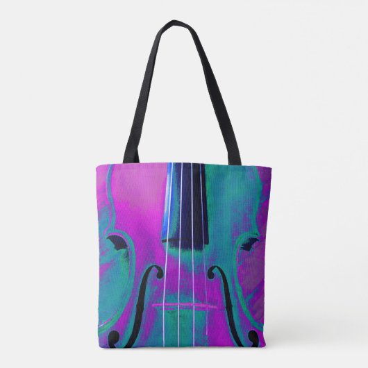 Paarse Blauwgroen Violin Canvas tas (Achterkant)