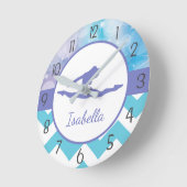 Paarse Blauwgroen wandklok (Hoek)