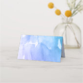 Paarse Blauwgroen Waterverf Bat Mitzvah Folded Plaatskaartje (Achterkant)