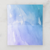 Paarse Blauwgroen Waterverf Bat Mitzvah Folded Plaatskaartje (Binnenkant ongevouwen)