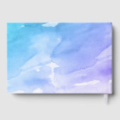 Paarse Blauwgroen Waterverf Bat Mitzvah Gastenboek (Achterkant)