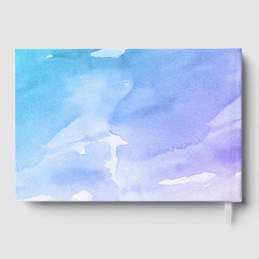 Paarse Blauwgroen Waterverf Bat Mitzvah Gastenboek (Achterkant)