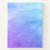 Paarse Blauwgroen Waterverf Bat Mitzvah Guest Book Notitieboek (Achterkant)