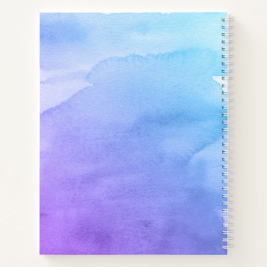 Paarse Blauwgroen Waterverf Bat Mitzvah Guest Book Notitieboek (Achterkant)