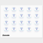 Paarse Blauwgroen Waterverf Bat Mitzvah Ronde Sticker (Vel)