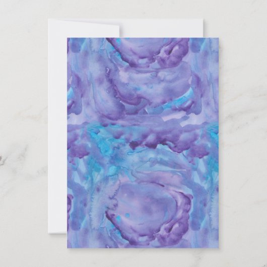 Paarse Blauwgroen Waterverf Bat Mitzvah Save The Date (Achterkant)