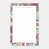 Paarse Blauwgroen Waterverf Bloem tuinmonogram Post-it® Notes (Voorkant)