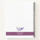  Paarse/Blauwgroen Waterverf Bloemen Gepersonalise Notitieboek (Achterkant)