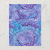 Paarse Blauwgroen Waterverf Boom van het Leven Ont Informatiekaartje (Achterkant)