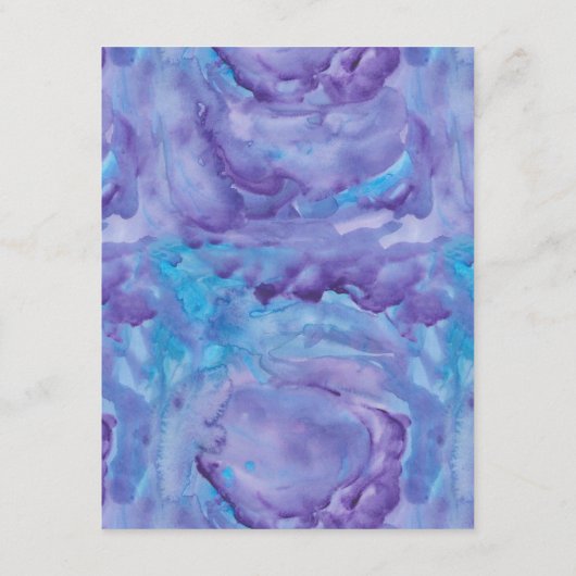 Paarse Blauwgroen Waterverf Boom van het Leven Ont Informatiekaartje (Achterkant)