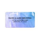 Paarse Blauwgroen Waterverf Etiket (Voorkant)