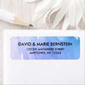 Paarse Blauwgroen Waterverf retouradres Etiket (Insitu)