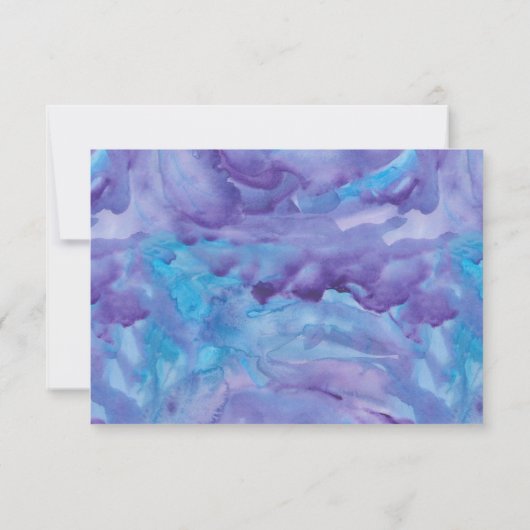 Paarse Blauwgroen Waterverf Tree of Life RSVP (Achterkant)