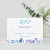 Paarse Blauwgroen Waterverf Tree of Life RSVP Kaartje (Staand voorkant)