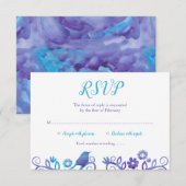 Paarse Blauwgroen Waterverf Tree of Life RSVP Kaartje (Voorkant / Achterkant)