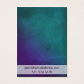 Paarse Blauwgroen Wood Grain Earring Holder Displa Visitekaartje (Achterkant)