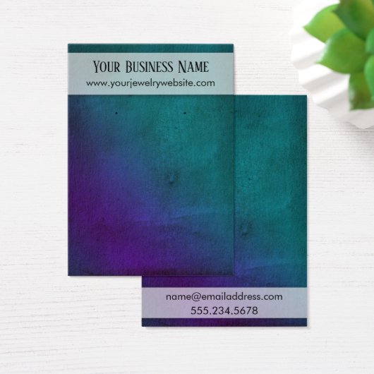 Paarse Blauwgroen Wood Grain Earring Holder Displa Visitekaartje (Bureau)