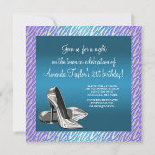 Paarse Blauwgroen Zebra hoge hakken vrouwen 21e ve Kaart (Achterkant)