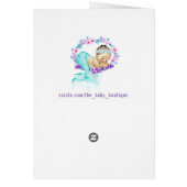 Paarse Blauwgroen Zeemeermin Baby shower Dank u we (Achterkant)