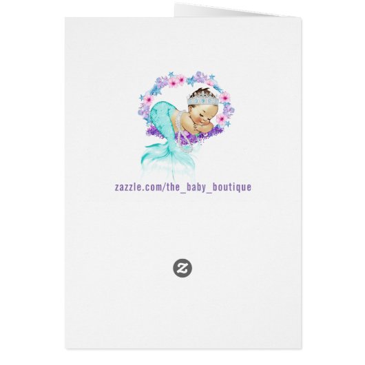 Paarse Blauwgroen Zeemeermin Baby shower Dank u we (Achterkant)