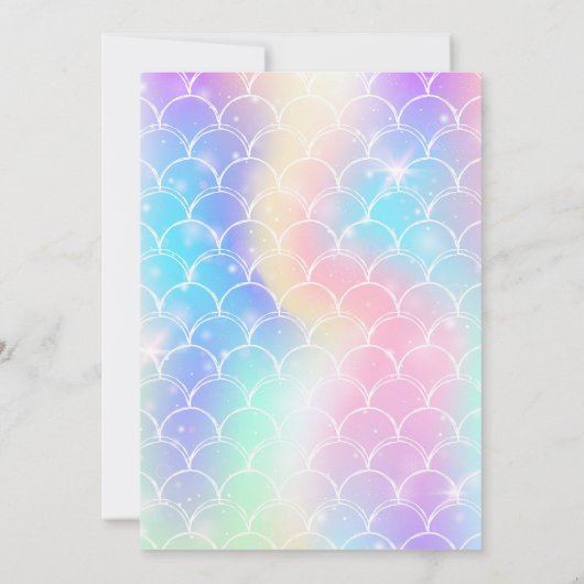 Paarse Blauwgroen Zeemeermin Onder het Zee Verjaar Kaart (Achterkant)