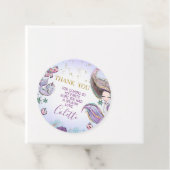 Paarse Blauwgroen zeemeermin op zaterdag Favor Rou Bedankjes Labels (In situ)