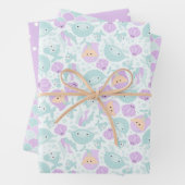 Paarse & Blauwgroen Zeemeermin Partij Inpakpapier Vel (In situ)