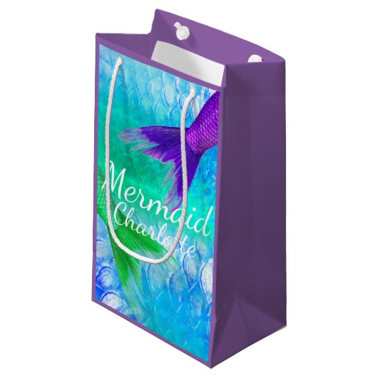 Paarse & Blauwgroen Zeemeermin Staarten en Schalen Klein Cadeauzakje (Voorkant Gekanteld)