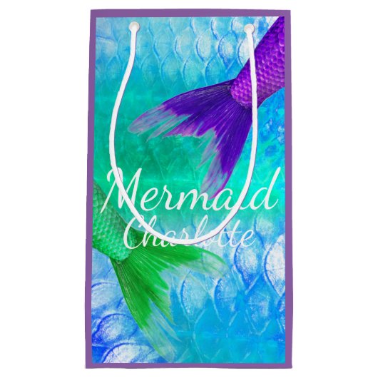 Paarse & Blauwgroen Zeemeermin Staarten en Schalen Klein Cadeauzakje (Voorkant)