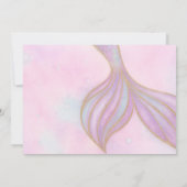 Paarse Blauwgroen Zeemeermin Verjaardag Fotouitnod Kaart (Achterkant)