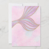 Paarse Blauwgroen Zeemeermin Verjaardagsuitnodigin Kaart (Achterkant)